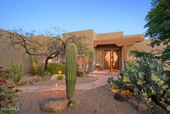 Charming Santa Fe style single level home situated for privacy on Desert Highlands Golf Club in Arizona - for sale on GolfHomes.com, golf home, golf lot