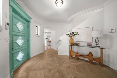 Rare mediterranean estate exuding sophistication and beach vibes on Miami Beach Golf Club in Florida - for sale on GolfHomes.com, golf home, golf lot