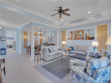 This courtyard pool home is nestled on a lush golf course on Indian River Club in Florida - for sale on GolfHomes.com, golf home, golf lot