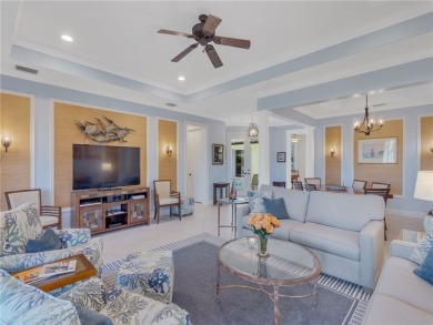 This courtyard pool home is nestled on a lush golf course on Indian River Club in Florida - for sale on GolfHomes.com, golf home, golf lot