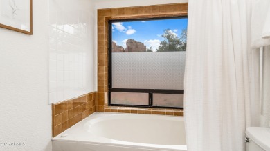 Discover a truly exceptional turnkey home nestled in a quiet on Oakcreek Country Club in Arizona - for sale on GolfHomes.com, golf home, golf lot