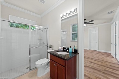 Offering over 3,000 square feet of one-level living with soaring on Estero Country Club in Florida - for sale on GolfHomes.com, golf home, golf lot