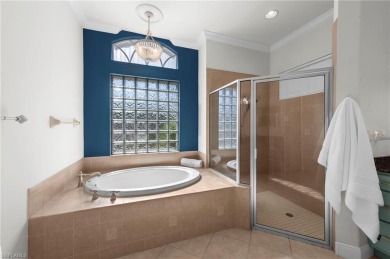 Offering over 3,000 square feet of one-level living with soaring on Estero Country Club in Florida - for sale on GolfHomes.com, golf home, golf lot
