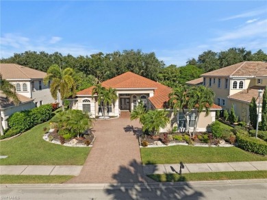 Offering over 3,000 square feet of one-level living with soaring on Estero Country Club in Florida - for sale on GolfHomes.com, golf home, golf lot