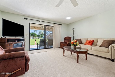 Step into this fully furnished, move-in-ready 2-BD END-UNIT on Fountain of the Sun Country Club in Arizona - for sale on GolfHomes.com, golf home, golf lot