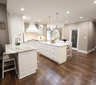 Built in 2018, this stunning custom home sits right on the #5 on Mystic Creek Golf Club in Arkansas - for sale on GolfHomes.com, golf home, golf lot