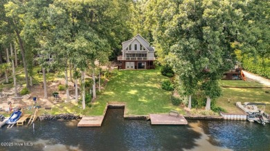 Welcome to your dream lakefront home. This 4000+ sq foot home on River Golf and Country Club at Lake Royale in North Carolina - for sale on GolfHomes.com, golf home, golf lot