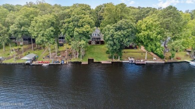 Welcome to your dream lakefront home. This 4000+ sq foot home on River Golf and Country Club at Lake Royale in North Carolina - for sale on GolfHomes.com, golf home, golf lot