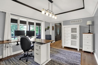Experience luxury living in this impeccably crafted two-story on Foxcliff Golf Club in Indiana - for sale on GolfHomes.com, golf home, golf lot