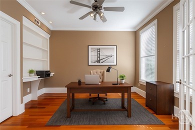 Inviting and charming, the rocking-chair brick front porch on Reunion Golf Club in Georgia - for sale on GolfHomes.com, golf home, golf lot