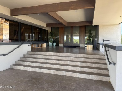 Fabulous mountain views on the side courtyard of this home on Rio Verde Country Club - Quail Run in Arizona - for sale on GolfHomes.com, golf home, golf lot