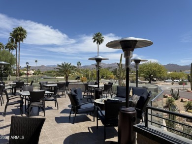 Fabulous mountain views on the side courtyard of this home on Rio Verde Country Club - Quail Run in Arizona - for sale on GolfHomes.com, golf home, golf lot