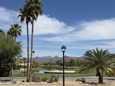 Fabulous mountain views on the side courtyard of this home on Rio Verde Country Club - Quail Run in Arizona - for sale on GolfHomes.com, golf home, golf lot