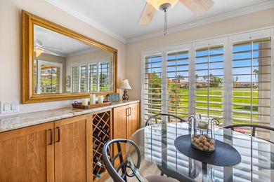 Dramatic lake, fairway and views of the Santa Rosa Mountains on Palm Royale Country Club in California - for sale on GolfHomes.com, golf home, golf lot