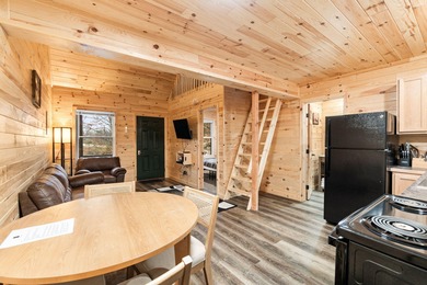 Adorable and inviting, this 2-bedroom, 1-bath Beaver Creek cabin on The Loon Golf Resort in Michigan - for sale on GolfHomes.com, golf home, golf lot