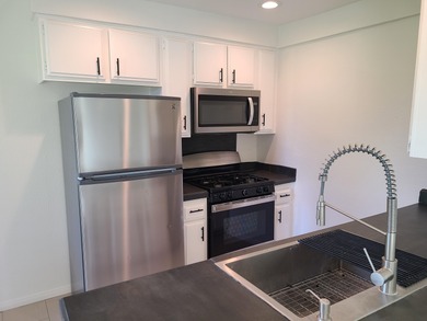 Welcome to this inviting two-bedroom, one-bath end unit condo on Indian Palms Country Club and Resort in California - for sale on GolfHomes.com, golf home, golf lot