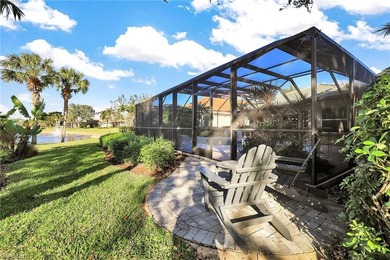 Shaded by the expansive canopy of a mature oak, the backyard is on Villages of Country Creek Golf Course in Florida - for sale on GolfHomes.com, golf home, golf lot