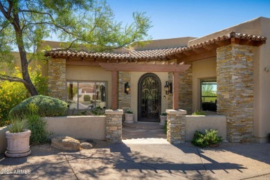 Resort-style living with sweeping Pinnacle Peak, sunset & city on Troon Country Club in Arizona - for sale on GolfHomes.com, golf home, golf lot