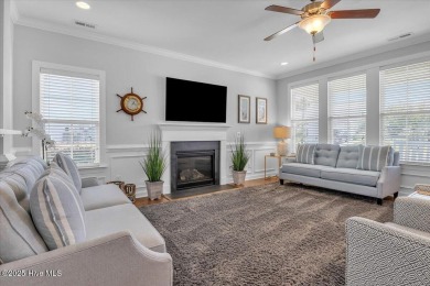 This two-story coastal craftsman style house is a rare on Beau Rivage Golf and Resort in North Carolina - for sale on GolfHomes.com, golf home, golf lot