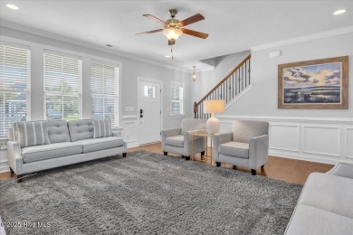 This two-story coastal craftsman style house is a rare on Beau Rivage Golf and Resort in North Carolina - for sale on GolfHomes.com, golf home, golf lot