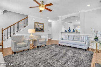 This two-story coastal craftsman style house is a rare on Beau Rivage Golf and Resort in North Carolina - for sale on GolfHomes.com, golf home, golf lot