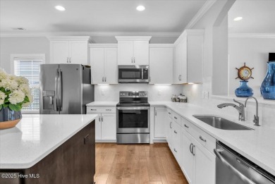 This two-story coastal craftsman style house is a rare on Beau Rivage Golf and Resort in North Carolina - for sale on GolfHomes.com, golf home, golf lot