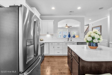 This two-story coastal craftsman style house is a rare on Beau Rivage Golf and Resort in North Carolina - for sale on GolfHomes.com, golf home, golf lot