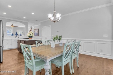 This two-story coastal craftsman style house is a rare on Beau Rivage Golf and Resort in North Carolina - for sale on GolfHomes.com, golf home, golf lot