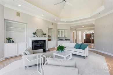 Enjoy panoramic golf course and lagoon views from this beautiful on The Landings Club - Oakridge in Georgia - for sale on GolfHomes.com, golf home, golf lot