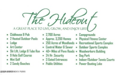 Location! Location! Location! Best words meant to describe this on The Hideout Golf in Pennsylvania - for sale on GolfHomes.com, golf home, golf lot