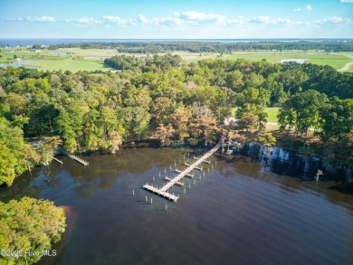 This stunning home sits on the banks of the Albemarle Sound at on Occano Golf Course in North Carolina - for sale on GolfHomes.com, golf home, golf lot