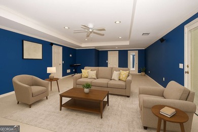 Step into luxury with this beautifully maintained two-story on Towne Lake Hills Golf Club in Georgia - for sale on GolfHomes.com, golf home, golf lot