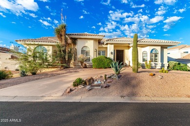 This stunning home is perfectly positioned on the Red Mountain on Red Mountain Ranch Country Club in Arizona - for sale on GolfHomes.com, golf home, golf lot