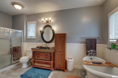Take a look at this sprawling brick ranch in Spring Lake Estates on Spring Lake Country Club in Illinois - for sale on GolfHomes.com, golf home, golf lot