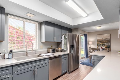 This charming FULLY FURNISHED 2-bedroom residence in Sun Lakes on Cottonwood Country Club in Arizona - for sale on GolfHomes.com, golf home, golf lot