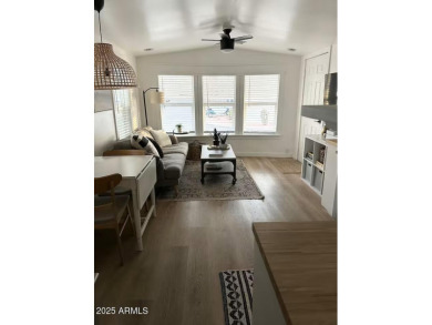 Nestled in a charming RV resort community in Mesa, this 1-bed on Apache Wells Country Club in Arizona - for sale on GolfHomes.com, golf home, golf lot