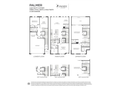 CADENCE HOMES PALMER floor plan.  Three Story, modern elevation on TPC Four Seasons Las Colinas in Texas - for sale on GolfHomes.com, golf home, golf lot