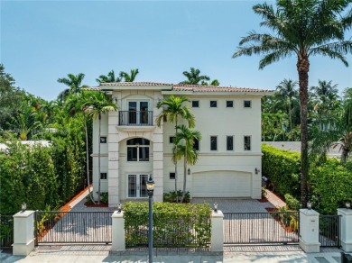 Grand 3-story gated home on prestigious lower North Bay Road on Miami Beach Golf Club in Florida - for sale on GolfHomes.com, golf home, golf lot