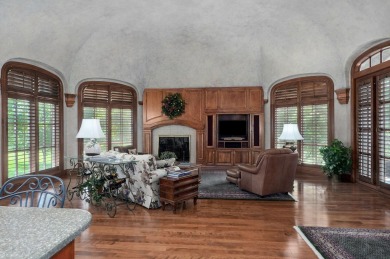 Stunning custom estate on the 1st hole fairway of the on Highland Springs Country Club in Missouri - for sale on GolfHomes.com, golf home, golf lot