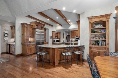 Stunning custom estate on the 1st hole fairway of the on Highland Springs Country Club in Missouri - for sale on GolfHomes.com, golf home, golf lot