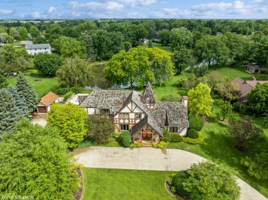 This unique custom-built Tudor-style home offers stunning views on Wedgewood Golf Course in Illinois - for sale on GolfHomes.com, golf home, golf lot