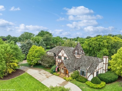 This unique custom-built Tudor-style home offers stunning views on Wedgewood Golf Course in Illinois - for sale on GolfHomes.com, golf home, golf lot