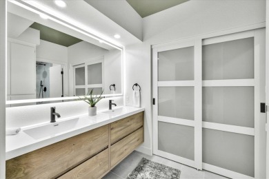 As you walk into this fully remodeled 2-bedroom, 2.5-bath home on  in California - for sale on GolfHomes.com, golf home, golf lot