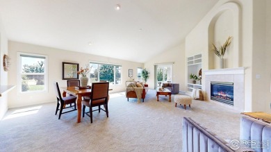 Prepare to be captivated by the allure of this stunning patio on Highland Meadows Golf Course in Colorado - for sale on GolfHomes.com, golf home, golf lot