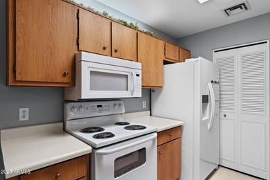 NEW A/C 2024, NEW W/D 2024, NEW FRIDGE 2024! This charming 1-bed on Sun Village Golf Course in Arizona - for sale on GolfHomes.com, golf home, golf lot