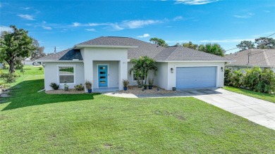 Constructed in 2021, this MODERN-STYLE residence in Rotonda West on Rotonda Golf and Country Club The Palms Course in Florida - for sale on GolfHomes.com, golf home, golf lot