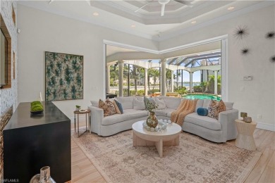 Sun-Soaked Sophistication on the Shores of Miromar Lakes! Tucked on Miromar Lakes Golf Club in Florida - for sale on GolfHomes.com, golf home, golf lot