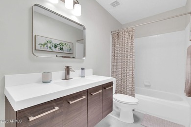 Imagine peaceful mornings on your wrap-around patio, surrounded on Sun Lakes Country Club in Arizona - for sale on GolfHomes.com, golf home, golf lot