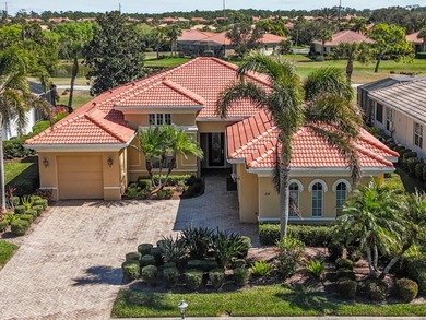 Perfectly positioned along the golf course, this elegant pool on Venetian Golf and River Club in Florida - for sale on GolfHomes.com, golf home, golf lot