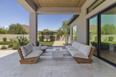 Built in 2021 on 1.73 acres, this contemporary retreat is tucked on Desert Highlands Golf Club in Arizona - for sale on GolfHomes.com, golf home, golf lot